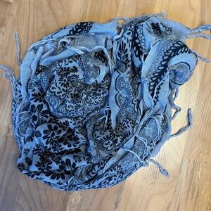 Vintage Floral Patterned Fringe Scarf/Wrap